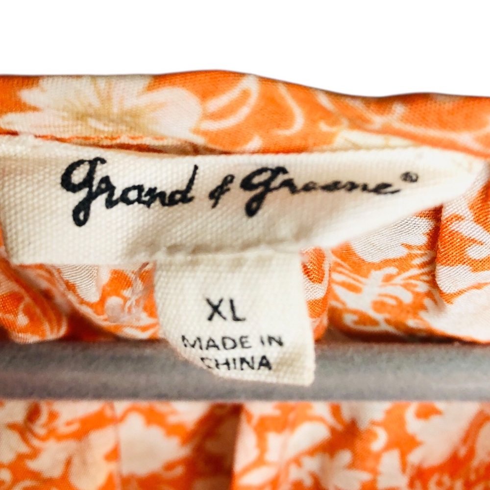 Grand & Greene Orange Floral Women's Top - Picture 3 of 9